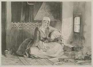 土耳其女性 Turkish Female (1838)，约翰·弗雷德里克·刘易斯