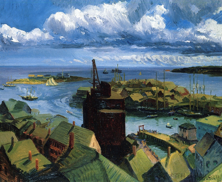 格洛斯特港 Gloucester Harbor (1916)，约翰法国斯隆