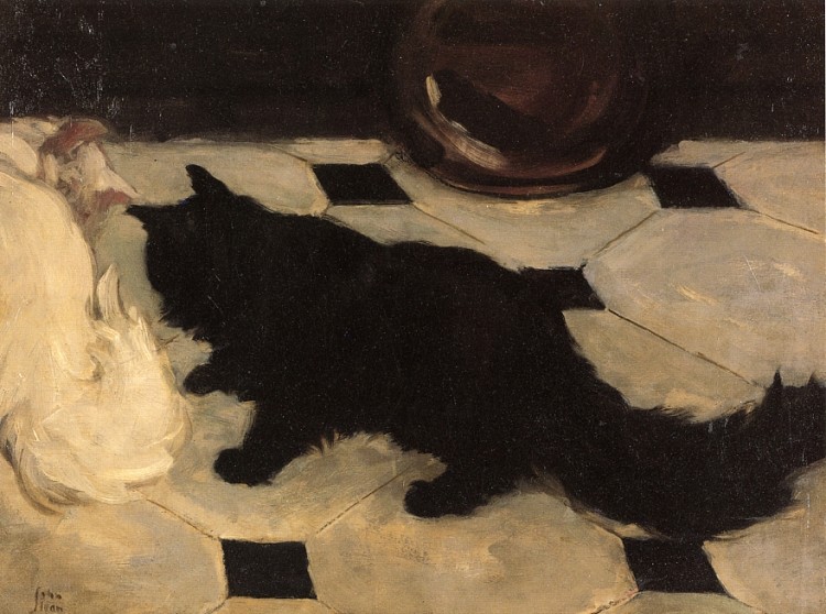 格林的猫 Green's Cat (c.1900)，约翰法国斯隆
