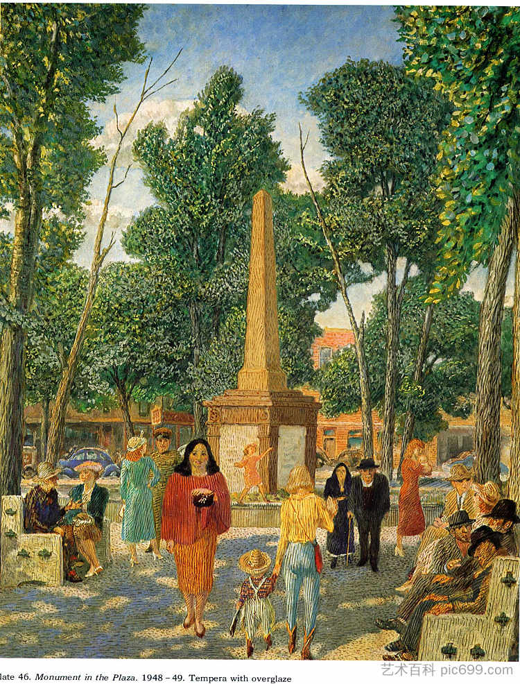 纽约广场纪念碑 Monument in the Plaza, New York (1949)，约翰法国斯隆