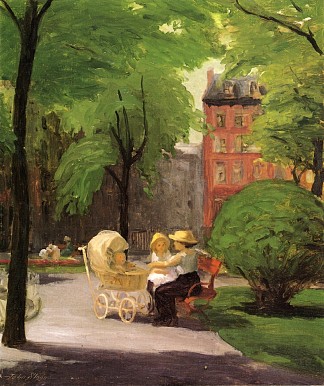 春天，格拉默西公园 Spring, Grammercy Park (1912)，约翰法国斯隆