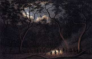 范迪门之地的佐证者 A Corroboree in Van Diemen’s Land (1840)，约翰·格洛弗