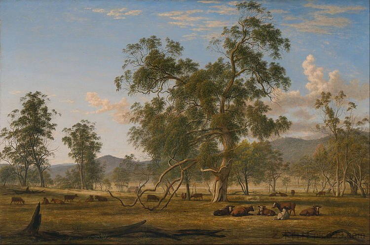 帕特代尔景观与牛 Patterdale landscape with cattle (1833)，约翰·格洛弗