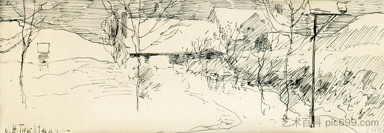 艺术家之家,康涅狄格州格林威治 Artist's House, Greenwich, Connecticut (c.1893),约翰·亨利·特瓦克特曼