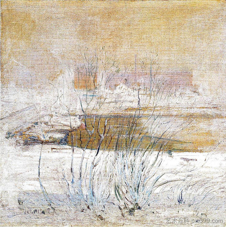 冬季的桥梁 Bridge in Winter (1901)，约翰·亨利·特瓦克特曼