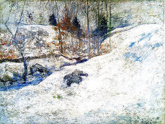 冬天的小溪 Brook in Winter (1893)，约翰·亨利·特瓦克特曼