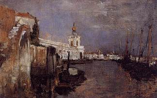 运河， 威尼斯 Canal, Venice (c.1878)，约翰·亨利·特瓦克特曼