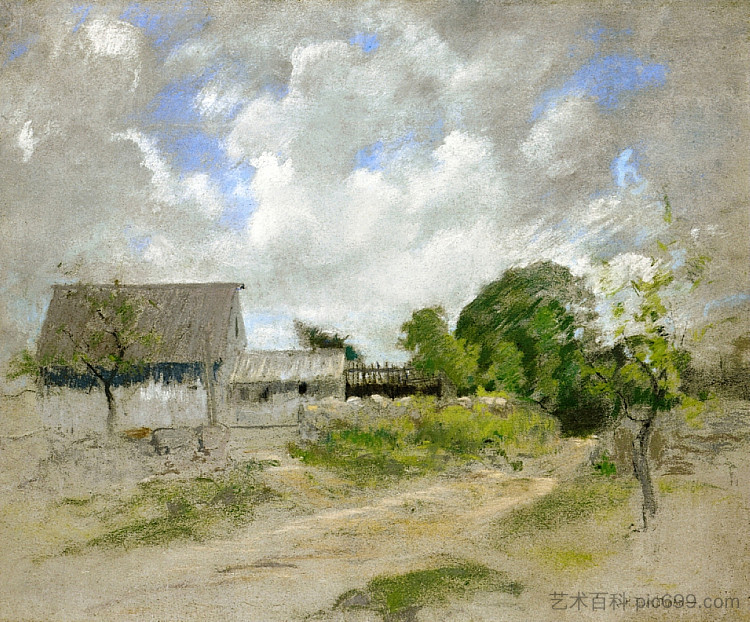 农场场景 Farm Scene (1888 - 1891)，约翰·亨利·特瓦克特曼