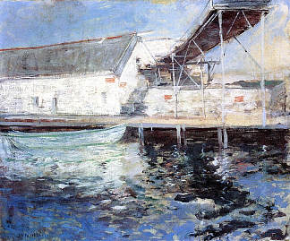 鱼棚，马萨诸塞州格洛斯特 Fish Sheds, Gloucester, Massachusetts (1900 – 1902)，约翰·亨利·特瓦克特曼