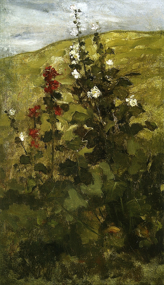 霍利霍克斯 Hollyhocks (c.1880 - c.1889)，约翰·亨利·特瓦克特曼