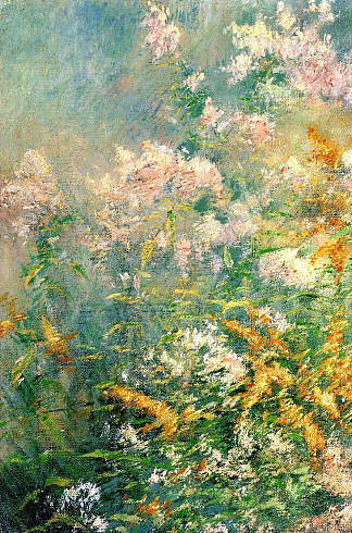 草甸花（金棒和野紫菀） Meadow Flowers (Golden Rod and Wild Aster) (c.1892)，约翰·亨利·特瓦克特曼