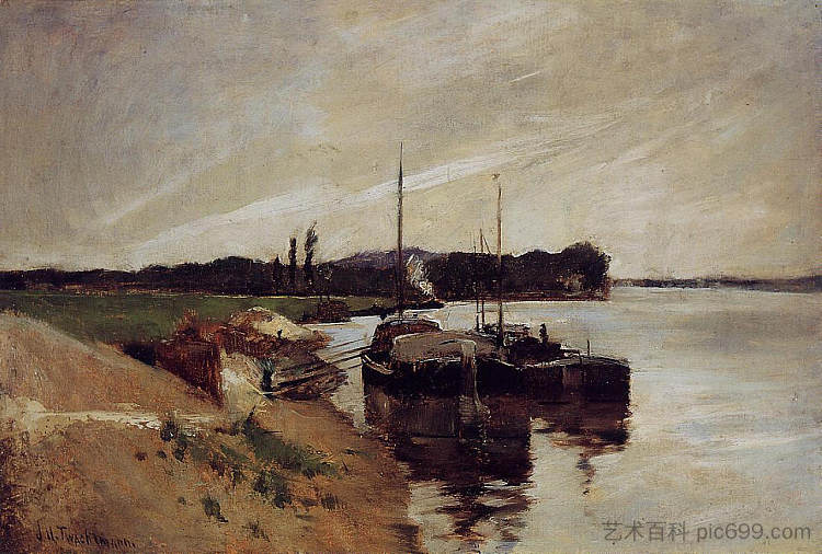 塞纳河口 Mouth of the Seine (1884)，约翰·亨利·特瓦克特曼