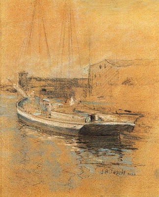 纽波特港 Newport Harbor (c.1889)，约翰·亨利·特瓦克特曼