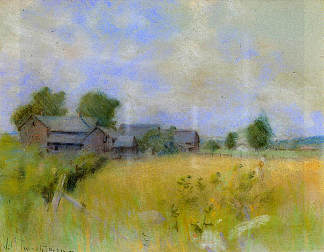 牧场与谷仓，Cos Cob Pasture with Barns, Cos Cob，约翰·亨利·特瓦克特曼