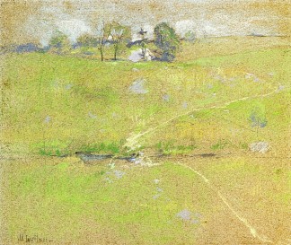 山丘之路，布兰奇维尔，康涅狄格州 Path in the Hills, Branchville, Connecticut (c.1888 – c.1891)，约翰·亨利·特瓦克特曼