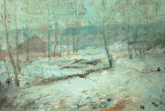 雪景 Snow Scene (c.1890)，约翰·亨利·特瓦克特曼