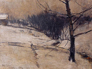 雪景 Snow Scene (1882)，约翰·亨利·特瓦克特曼