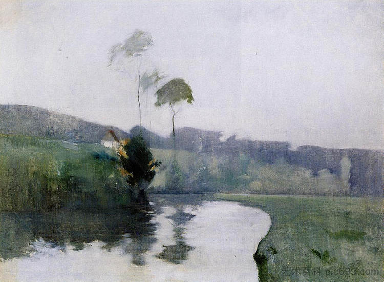 春天 Springtime (c.1884)，约翰·亨利·特瓦克特曼