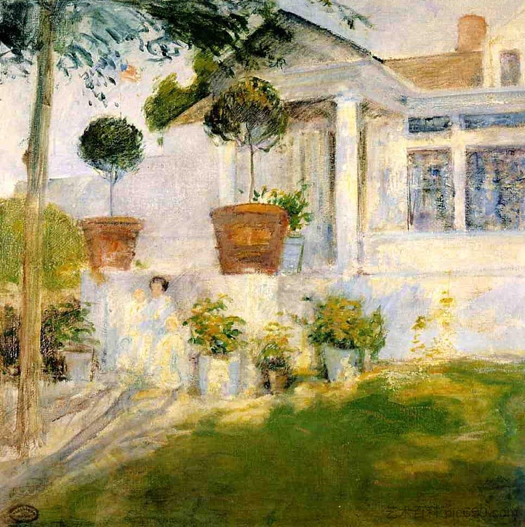 门廊 The Portico (c.1897 - c.1899),约翰·亨利·特瓦克特曼