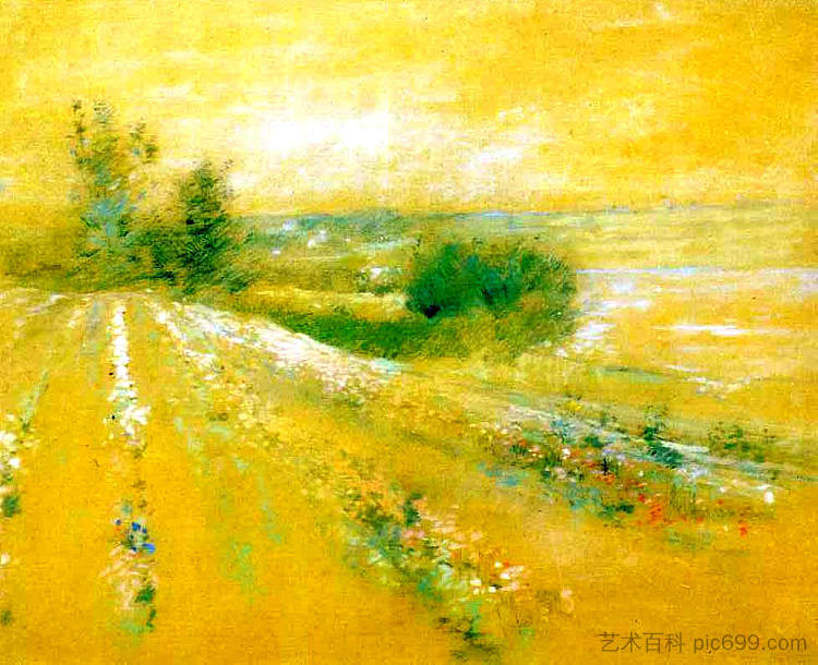 苗圃中的树木 Trees in a Nursery (c.1889 - c.1891),约翰·亨利·特瓦克特曼