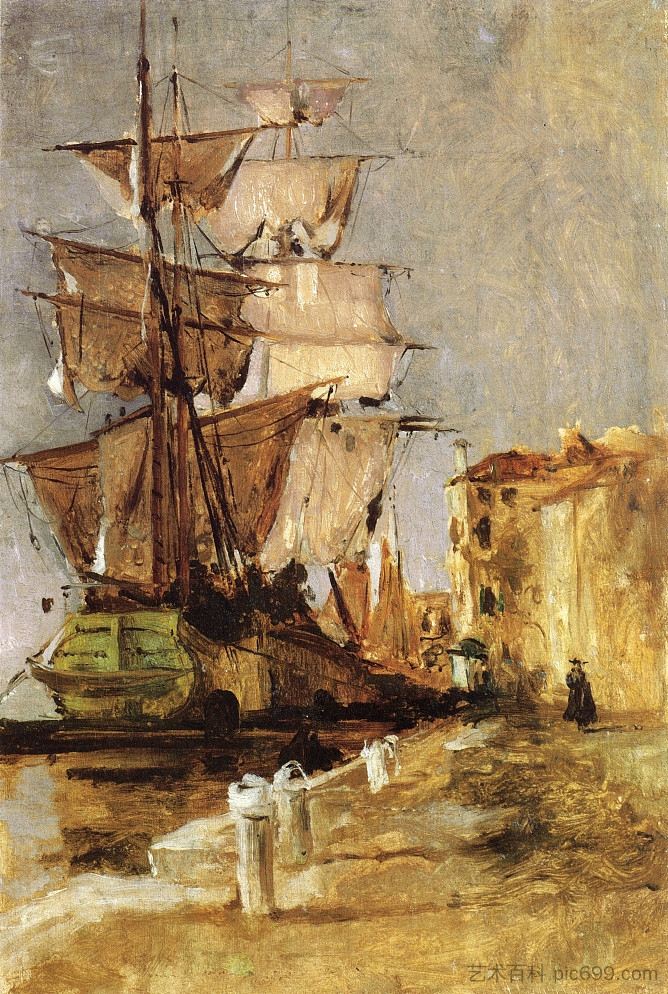 威尼斯帆船 Venetian Sailing Vessel (1878),约翰·亨利·特瓦克特曼