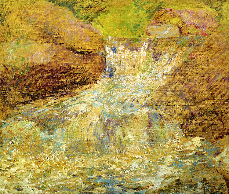 瀑布，格林威治 Waterfall, Greenwich (c.1896 - c.1899)，约翰·亨利·特瓦克特曼