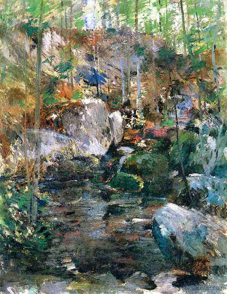 林地溪流 Woodland-Stream,约翰·亨利·特瓦克特曼