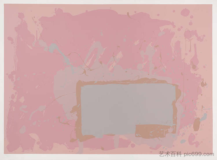 灰色/粉红色上的蓝色 Grey / Blue on Pink (1971)，约翰·霍伊兰