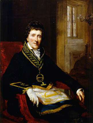 约翰·索恩爵士，穿着共济会服装，担任大总监和工程委员会主席 Sir John Soane, in Masonic Costume, as Grand Superintendent and President of the Board of Works (1829)，约翰·杰克逊