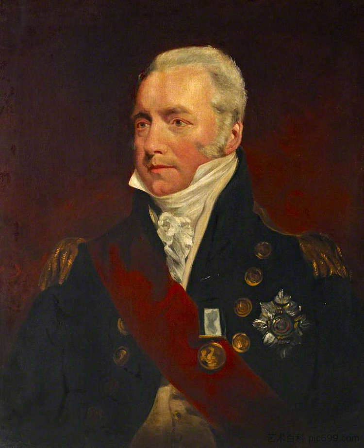 海军中将理查德·古德温·济慈爵士 （1757–1834） Vice-Admiral Sir Richard Goodwin Keats (1757–1834) (1817)，约翰·杰克逊