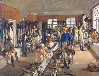 阿斯科特的骑师更衣室 The Jockeys’ Dressing Room at Ascot (1923)，约翰·拉弗里
