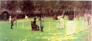 网球派对 The Tennis Party (1885)，约翰·拉弗里