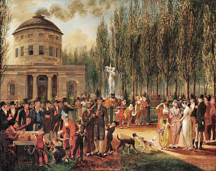 7月4日在费城中心广场 Fourth of July in Centre Square Philadelphia (1812)，约翰·刘易斯·克里梅尔