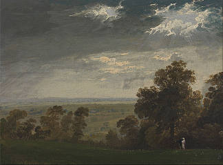 景观，可能是怀特岛或列治文山 Landscape, Possibly the Isle of Wight or Richmond Hill (1815)，约翰·马丁