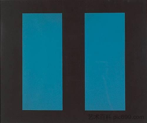 无题（蓝色垂直线） Untitled (Blue Vertical Lines) (1963)，约翰·麦克劳克林