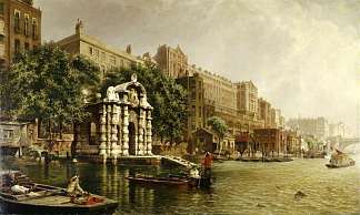 约克水门事件和阿德菲河，伦敦 York Watergate and the Adelphi from the River, London (1872)，约翰·奥康纳