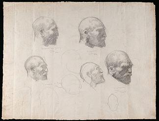 文森特梵高的五项研究 Five studies of Vincent van Gogh (c.1886 – c.1888)，约翰·彼得·罗素