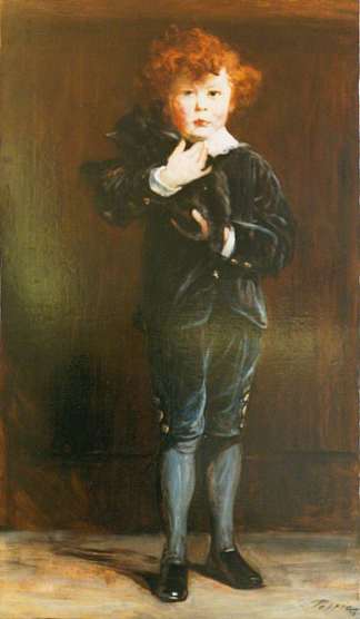 男孩与猫的肖像 Portrait of a Boy with a Cat，约翰·比蒂