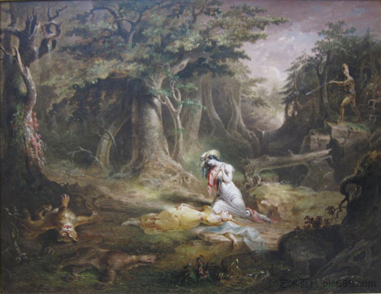 皮袜的救援 Leatherstocking's Rescue (1832)，约翰·奎多尔