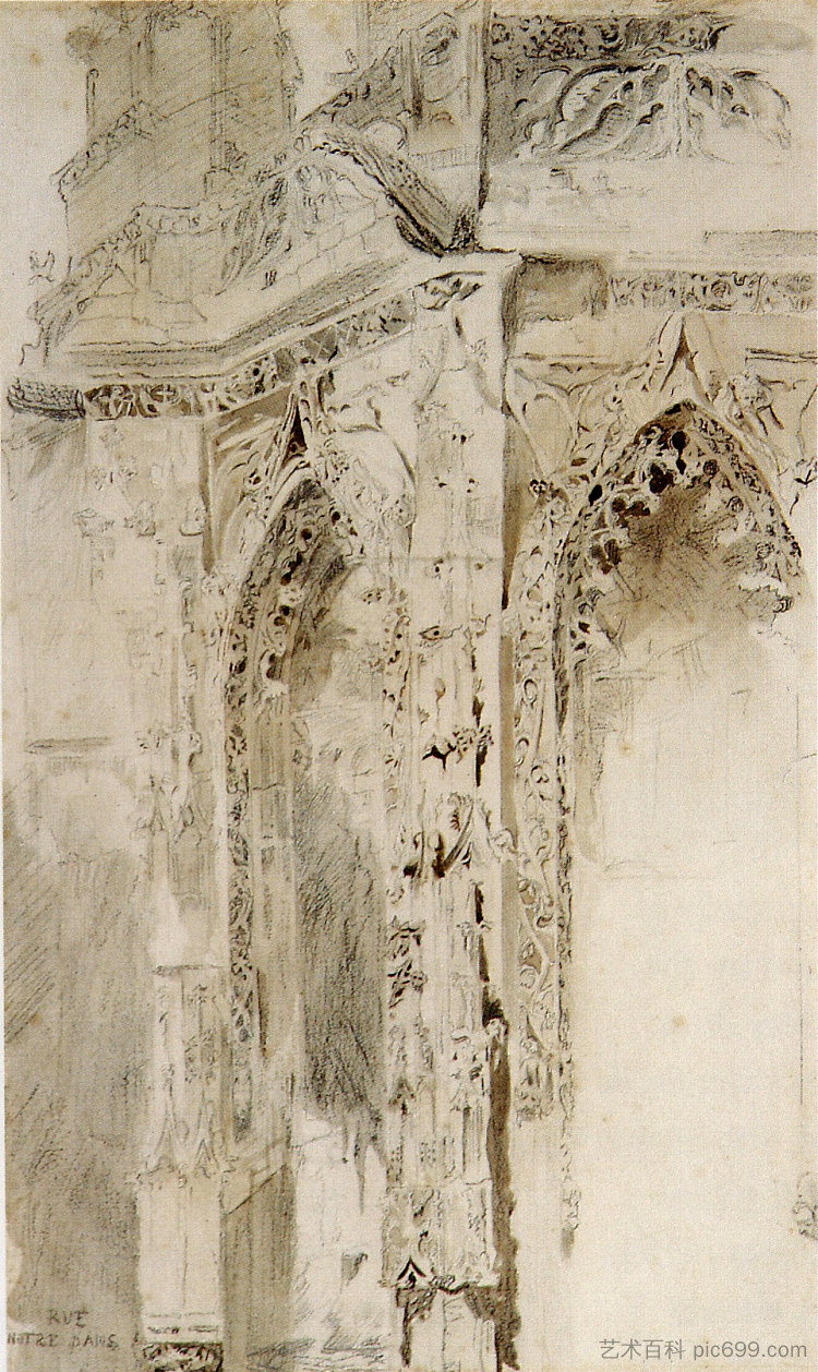 卡昂圣索沃尔 Caen St Sauveur (1848)，约翰·罗斯金