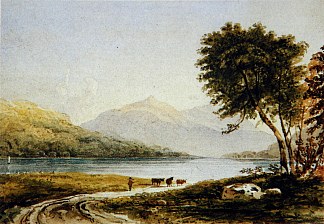A. V. Copley Fielding的Loch Achray的副本 Copy of A. V. Copley Fielding’s Loch Achray (1835)，约翰·罗斯金