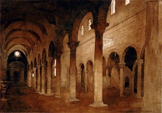圣弗雷迪亚诺卢卡内部 Interior of San Frediano Lucca (1845)，约翰·罗斯金