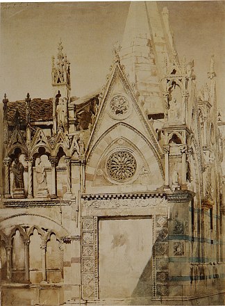 圣玛丽亚德拉斯皮纳比萨的一部分 Part of Santa Maria della Spina Pisa (1847)，约翰·罗斯金