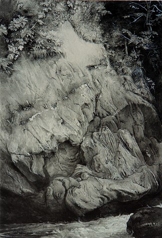 片麻岩格兰芬拉斯的研究 Study of Gneiss Rock Glenfinlass (1853)，约翰·罗斯金
