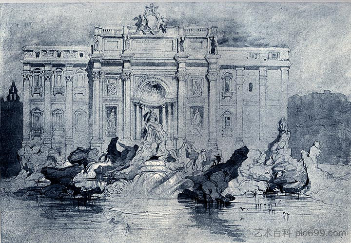 特雷维喷泉 The Fountains of Trevi (1841)，约翰·罗斯金