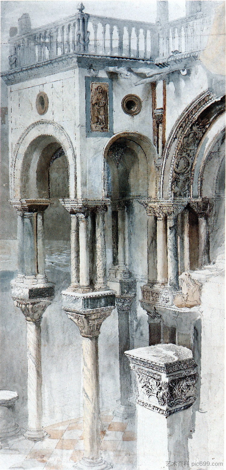 圣马可南侧 The South Side of St Mark (1851),约翰·罗斯金