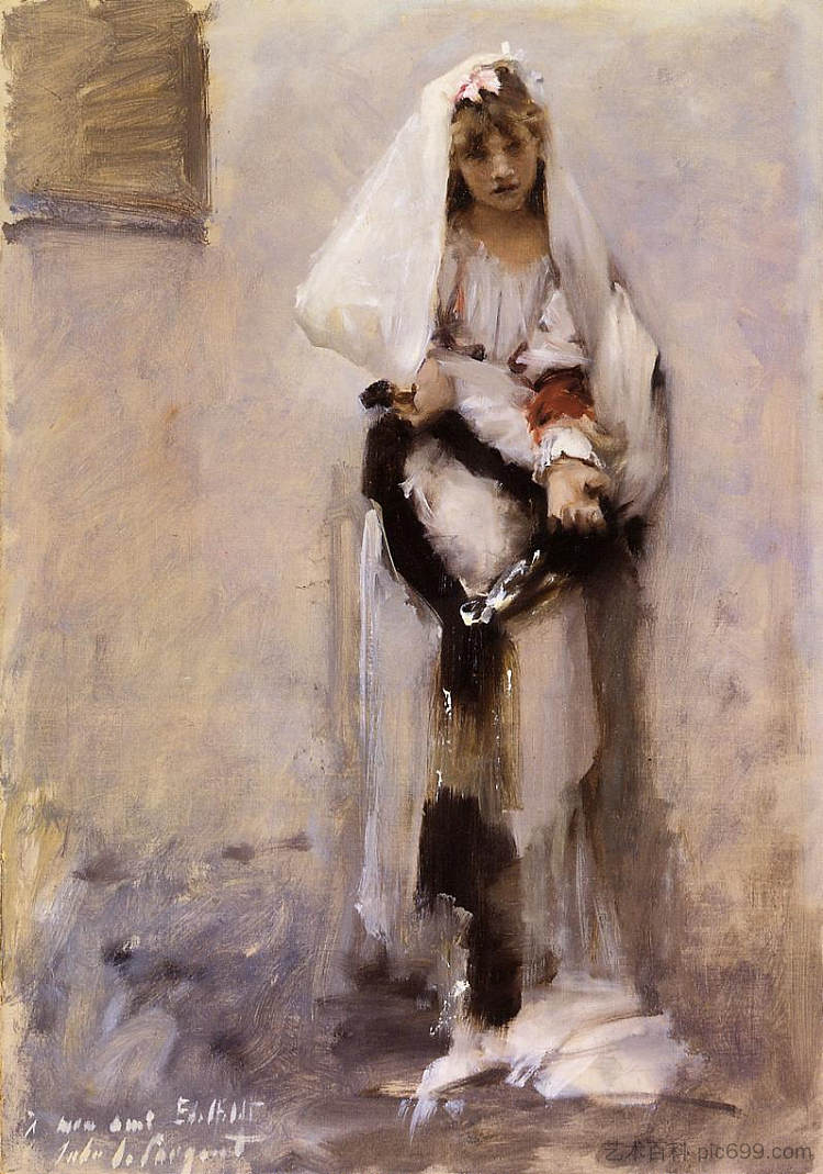 巴黎乞丐女孩 A Parisian Beggar Girl (1880)，约翰·辛格·萨金特