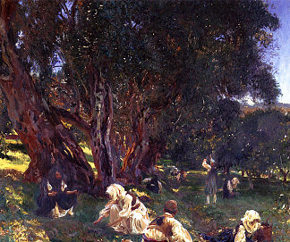 阿尔巴尼亚橄榄采摘者 Albanian Olive Pickers (1909)，约翰·辛格·萨金特