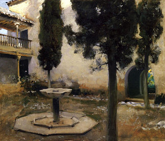 阿尔罕布拉宫，雷哈庭院 Alhambra, Patio de la Reja (1879)，约翰·辛格·萨金特