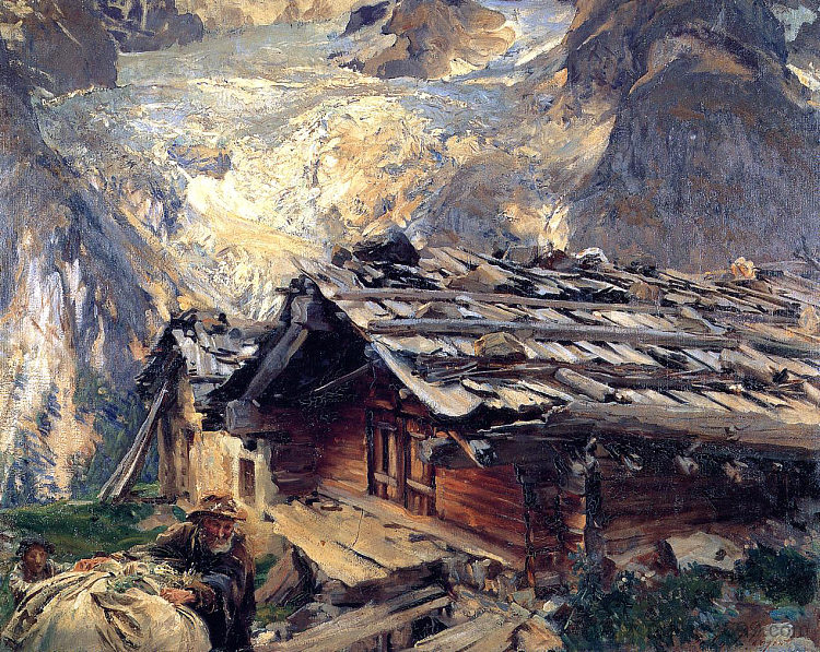 布伦瓦冰川 Brenva Glacier (c.1908 - c.1909)，约翰·辛格·萨金特